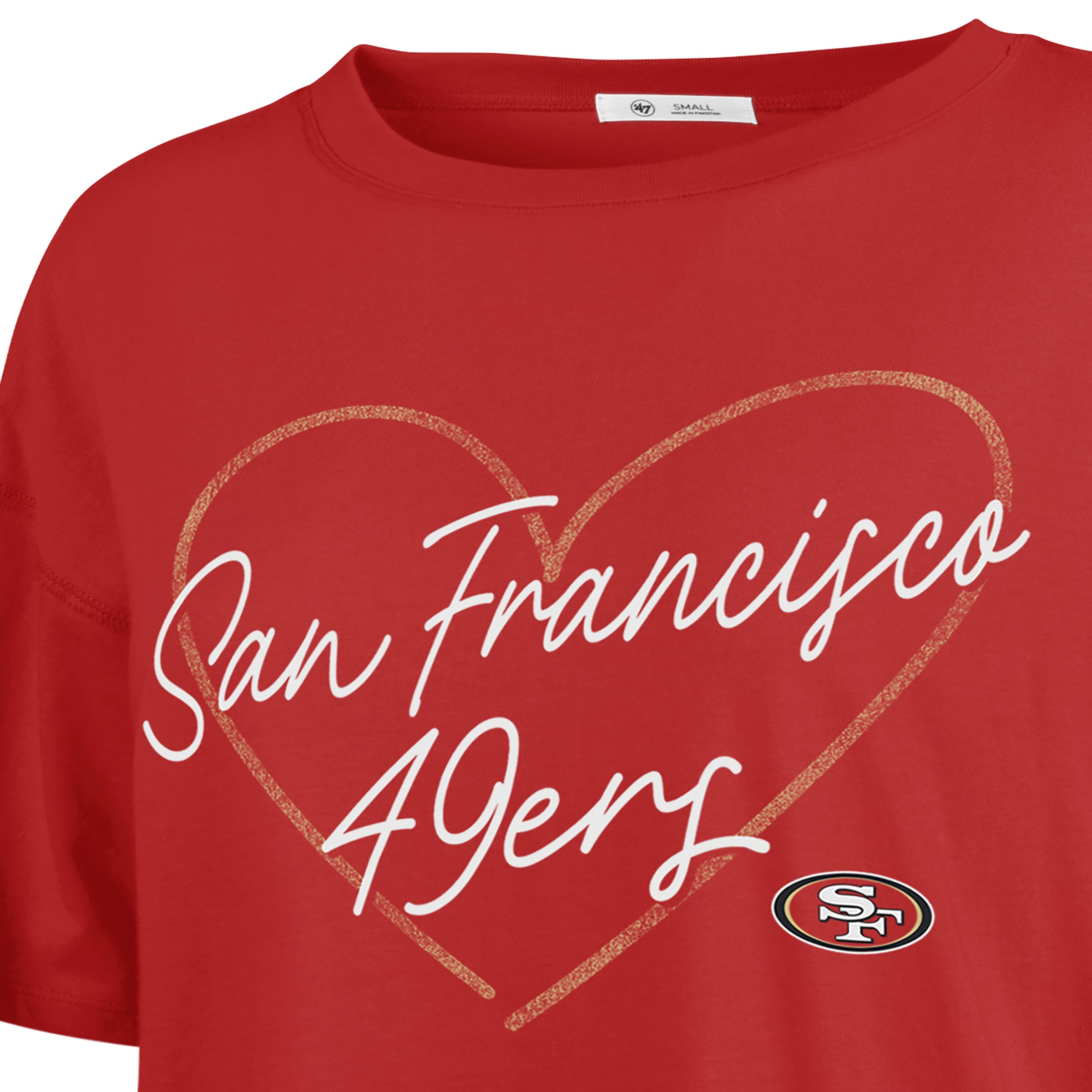 47 Playera Manga Corta San Francisco 49Ers NFL Lovestruck para Mujer
