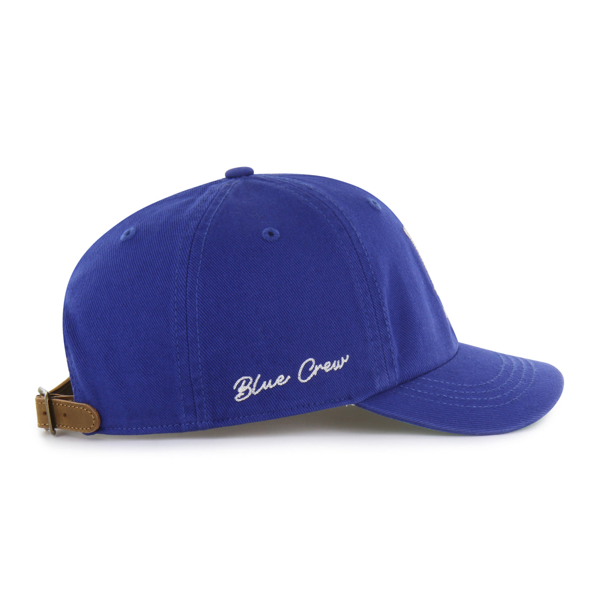 Gorra Los Angeles Dodgers '47 Clean Up Short Visor azul rey, visera corta curva, bordado Chain Side Stitch en lateral, logo Dodgers al frente, emblema '47 en lateral izquierdo