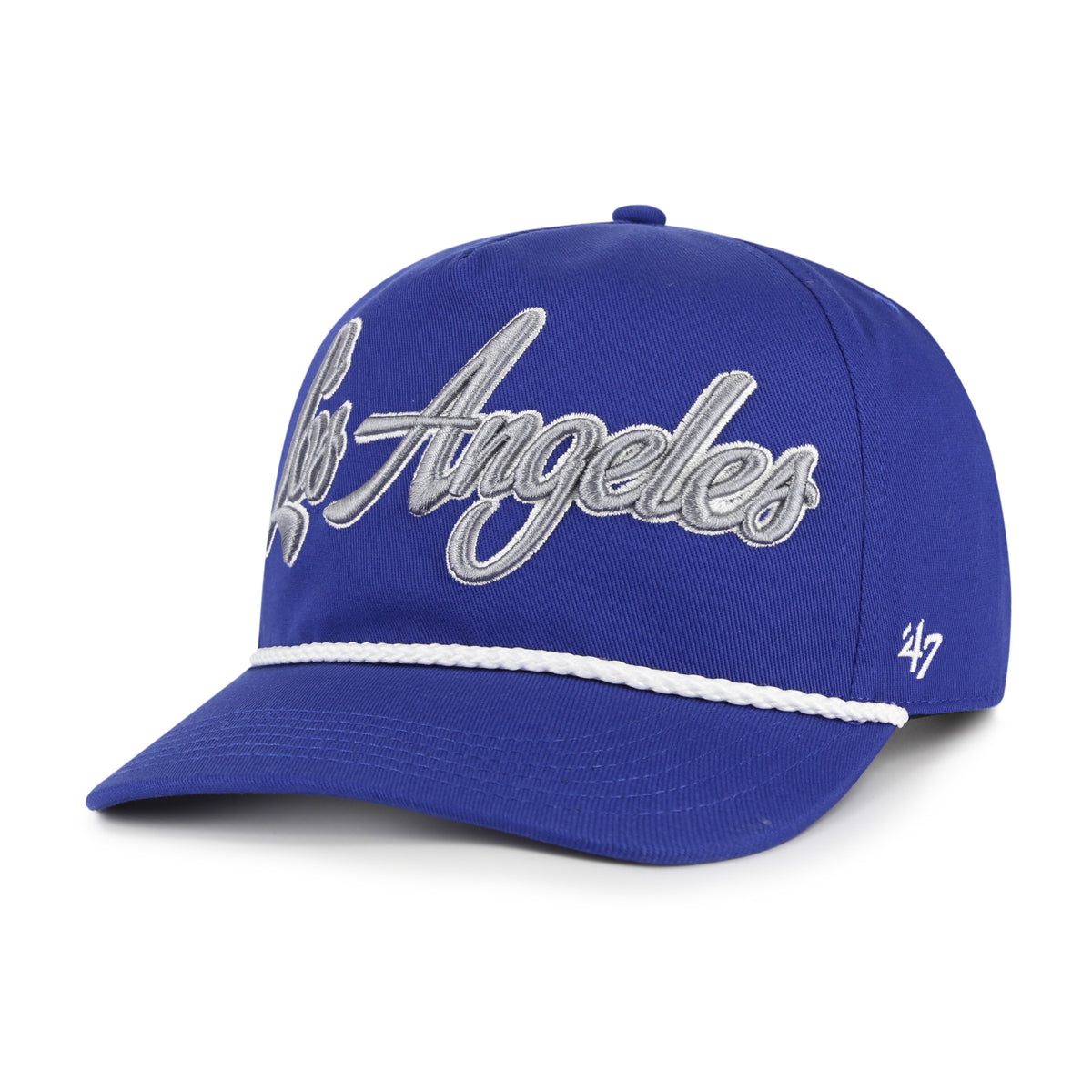 Gorra '47 Hitch RF Los Angeles Dodgers MLB Overhand azul rey en algodón con cordón en visor, logo Dodgers bordado al frente y snapback ajustable