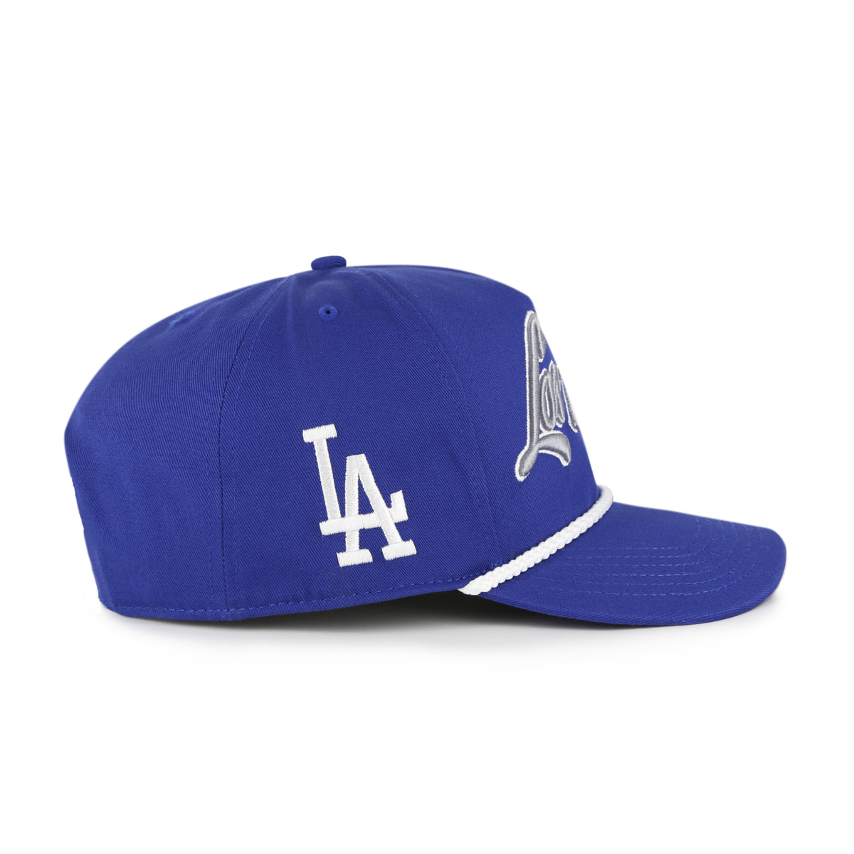 Gorra '47 Hitch RF Los Angeles Dodgers MLB Overhand azul rey en algodón con cordón en visor, logo Dodgers bordado al frente y snapback ajustable