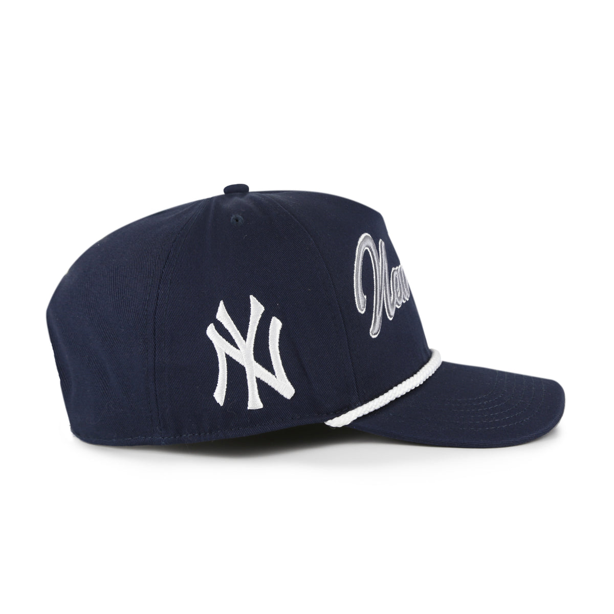 Gorra '47 Hitch RF New York Yankees MLB Overhand azul marino en algodón con cordón en visor, logo Yankees bordado al frente y snapback ajustable