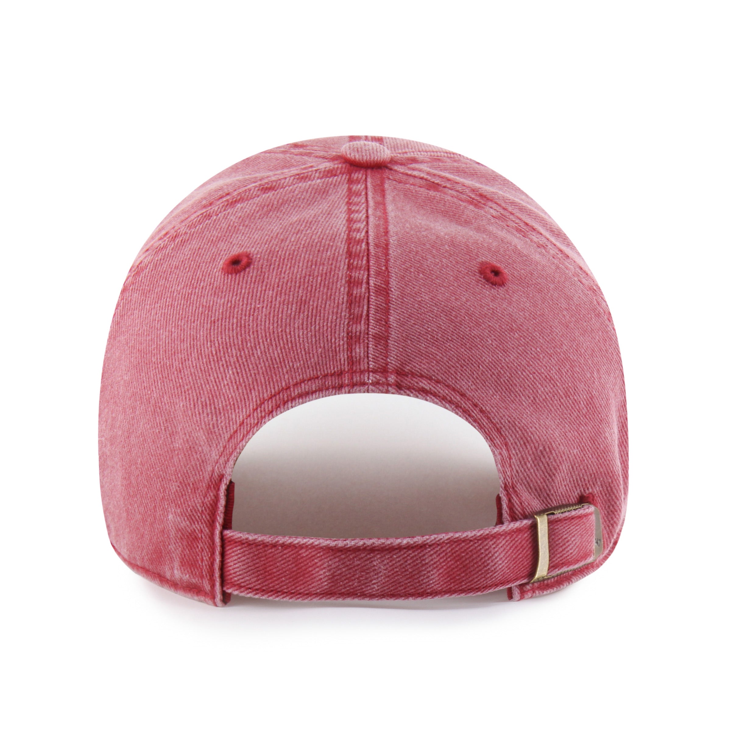 Gorra '47 Clean Up Boston Red Sox MLB Pigment en algodón rojo con efecto deslavado, visera curva sin estructura con logo de los Red Sox bordado al frente y emblema '47 en el lateral, cierre strapback ajustable
