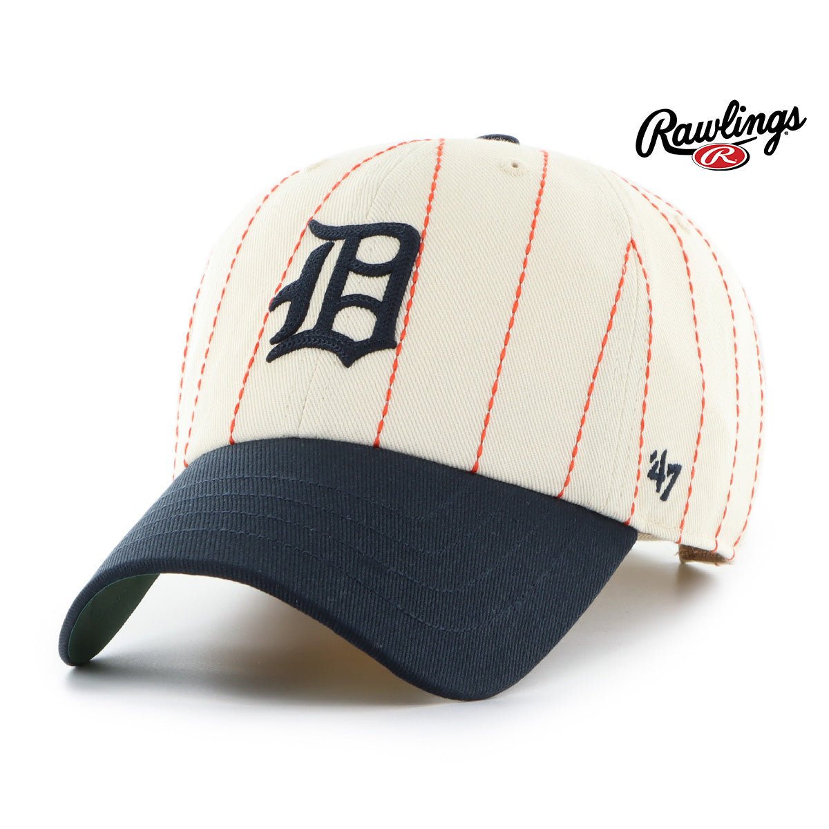 Detroit Tigers MLB Rawlings Pinstripe X '47 Clean Up