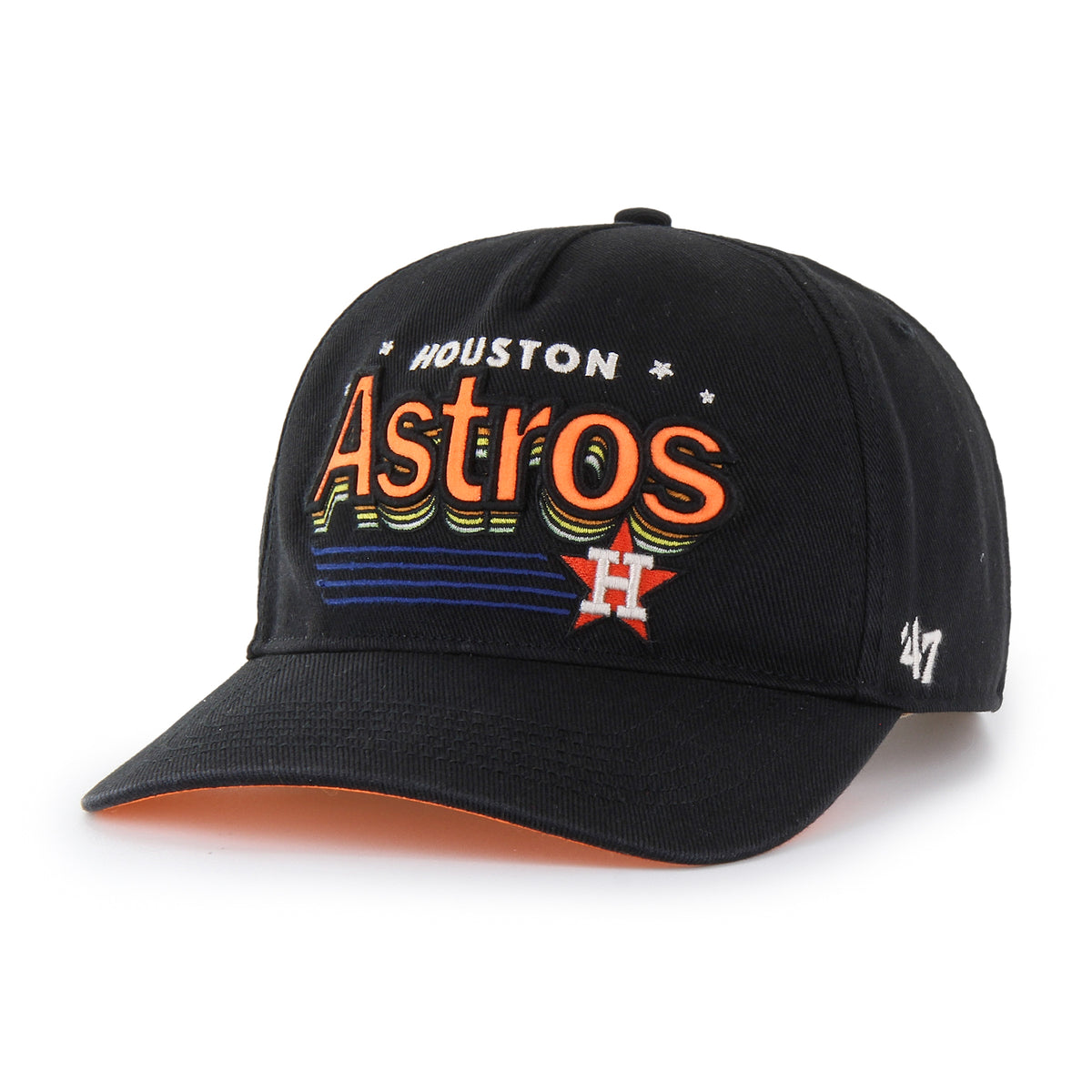 Gorra '47 Hitch Relaxed Fit Houston Astros MLB Charlton color Negro 00, bordado frontal con logo y nombre del equipo, ajuste Snapback