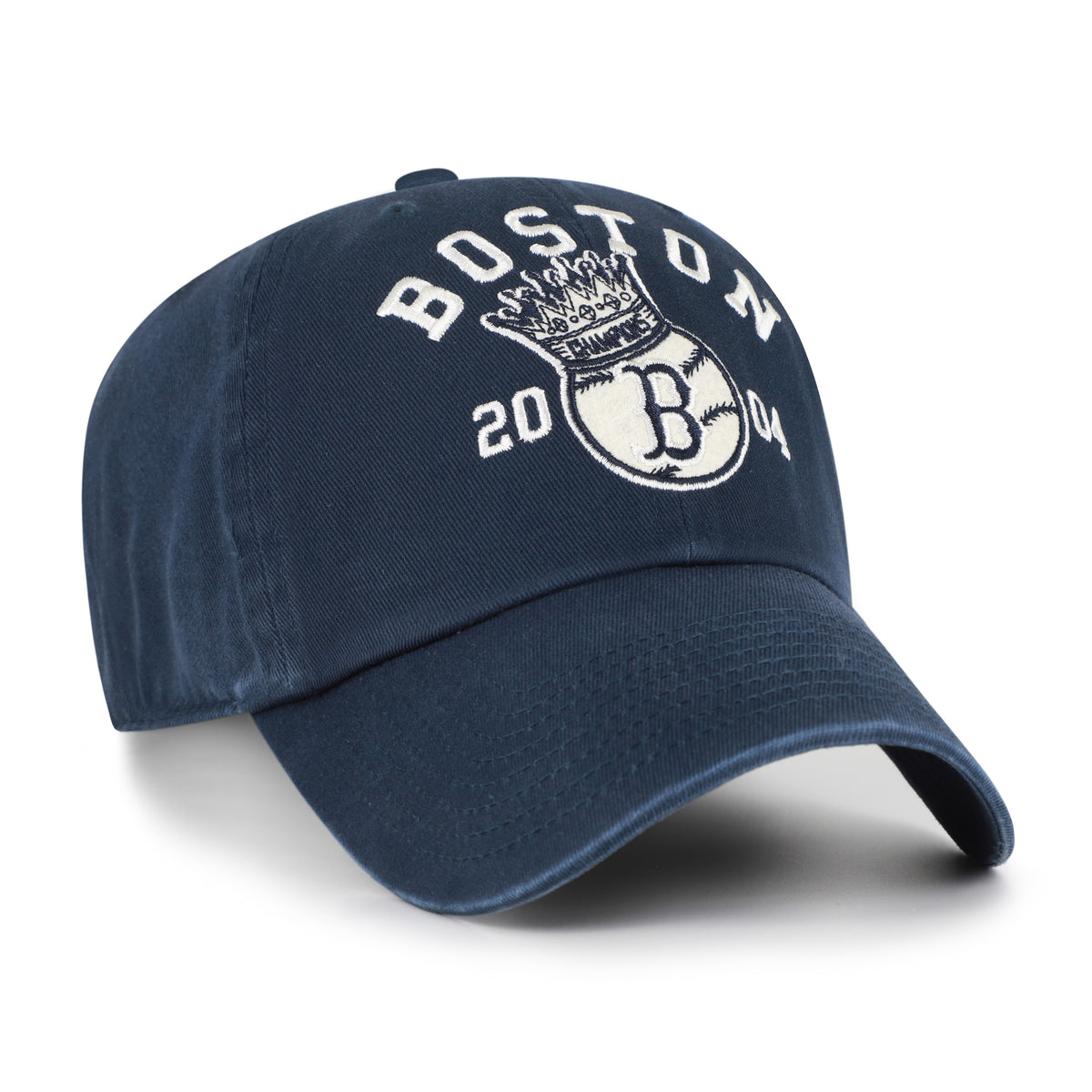 Gorra '47 Clean Up Boston Red Sox MLB Cooperstown World Series azul marino en algodón, logo y nombre Red Sox bordado al frente, World Series bordado en trasera y strapback ajustable
