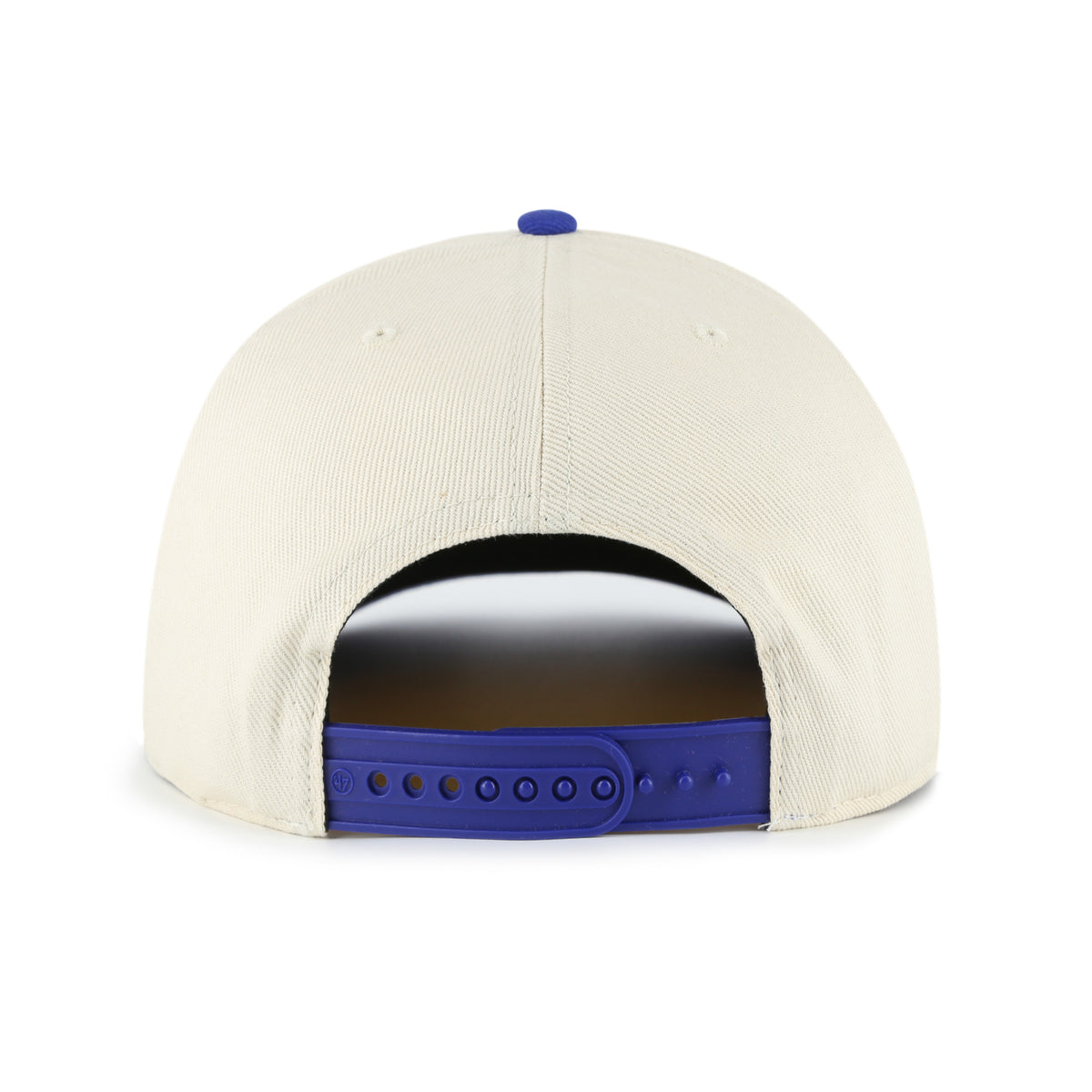 Gorra '47 Hitch Los Angeles Dodgers MLB Cooperstown World Series beige en algodón, diseño two tone con logo y nombre Dodgers bordado al frente y snapback ajustable
