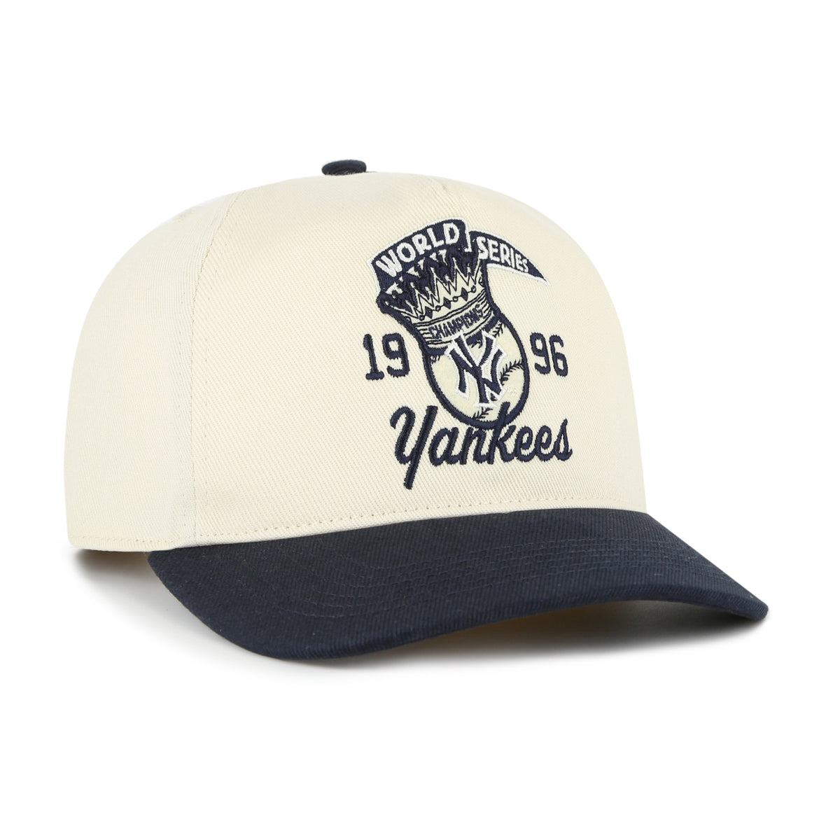 Gorra '47 Hitch New York Yankees MLB Cooperstown World Series beige en algodón, diseño two tone con logo y nombre Yankees bordado al frente y snapback ajustable
