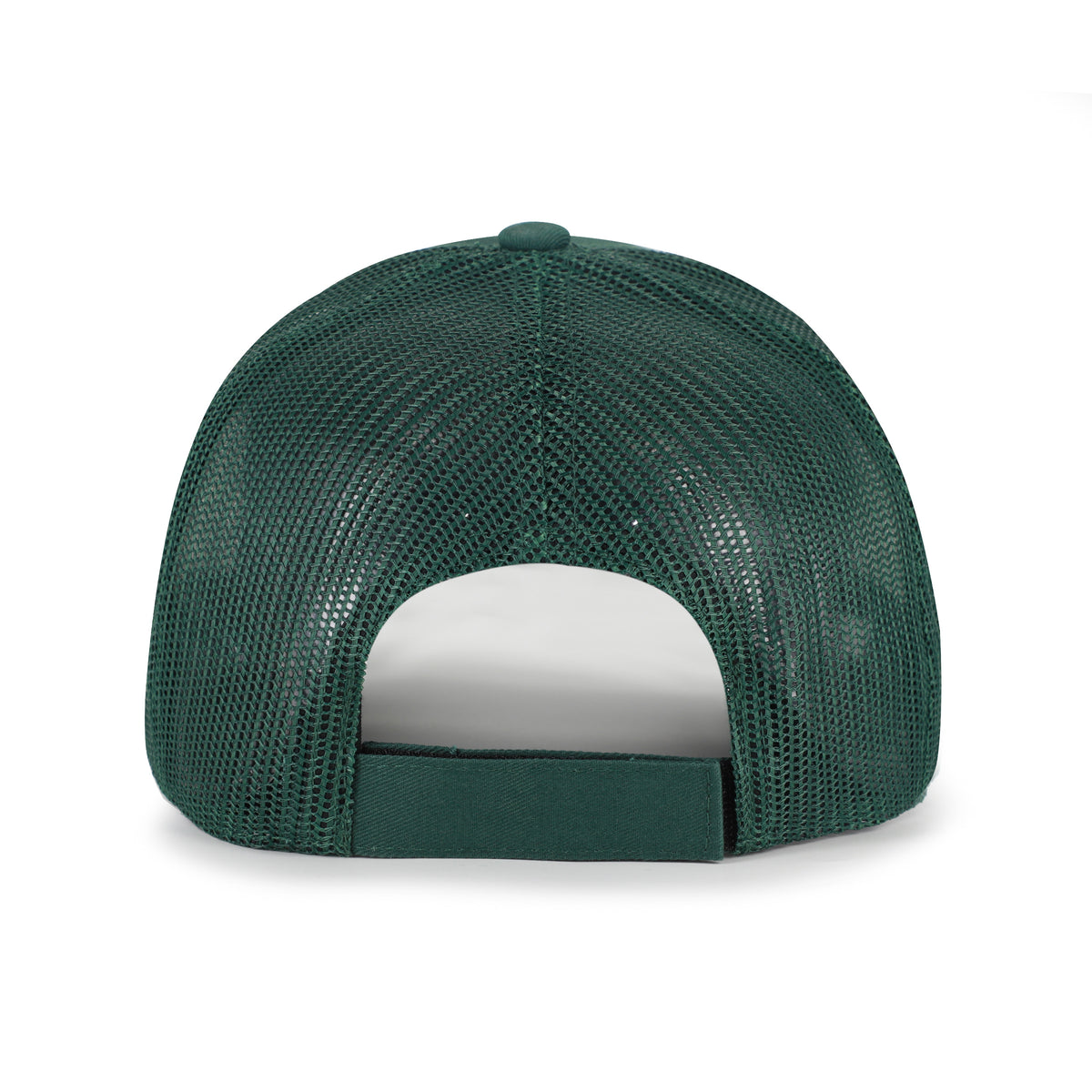 Green Bay Packers NFL Roadway Strap ’47 Trucker color Verde oscuro, frente y malla verde oscuro, visera semicurva, parche blanco con borde amarillo, logo G e inscripciones PACKERS y GREEN BAY al frente, emblema ’47 blanco lateral y cierre trasero ajustable de velcro.