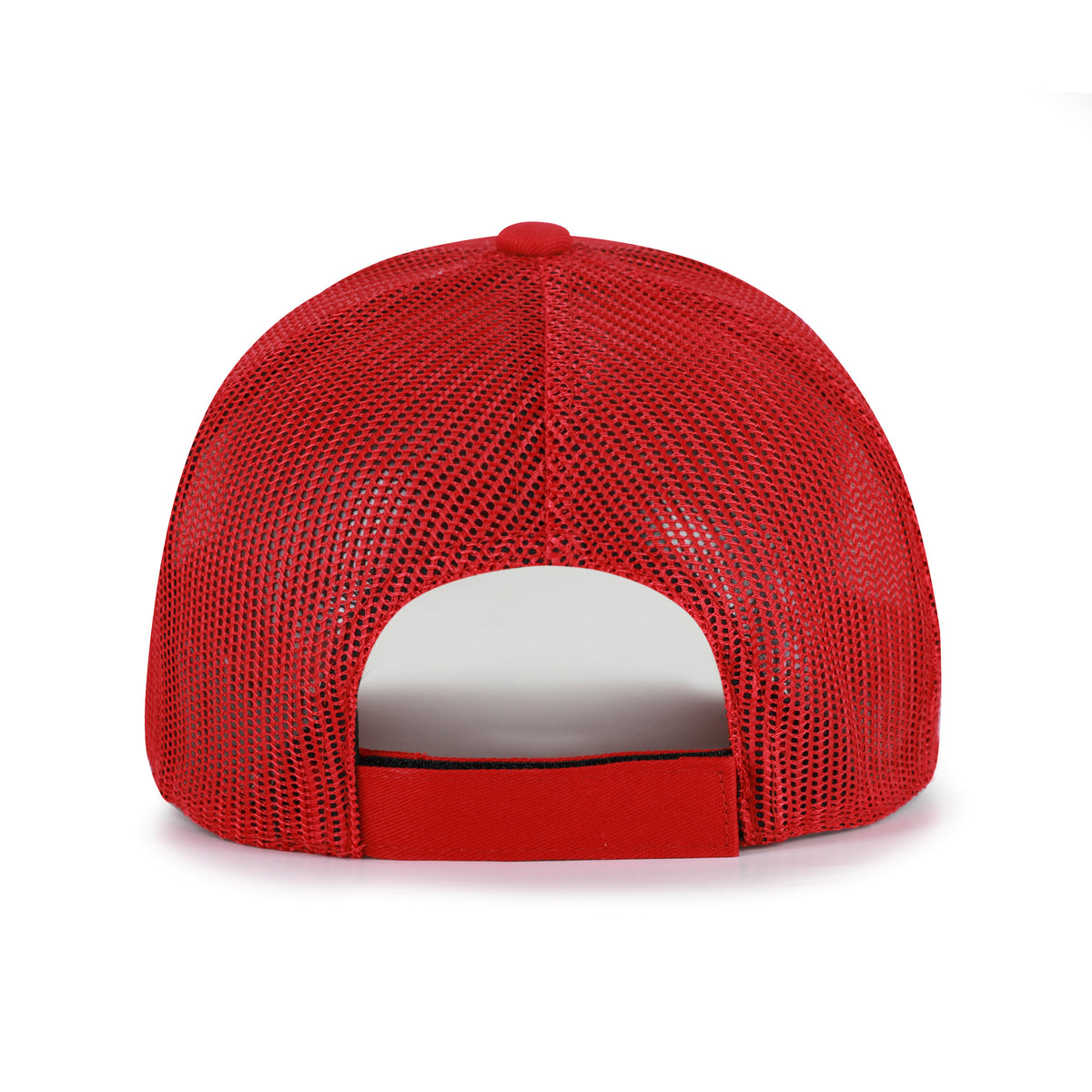 Kansas City Chiefs NFL Roadway Strap ’47 Trucker color Rojo, frente y malla rojos, visera roja semicurva, parche blanco con borde amarillo, logo KC e inscripciones CHIEFS y KANSAS CITY al frente, emblema ’47 blanco lateral y cierre trasero ajustable de velcro.