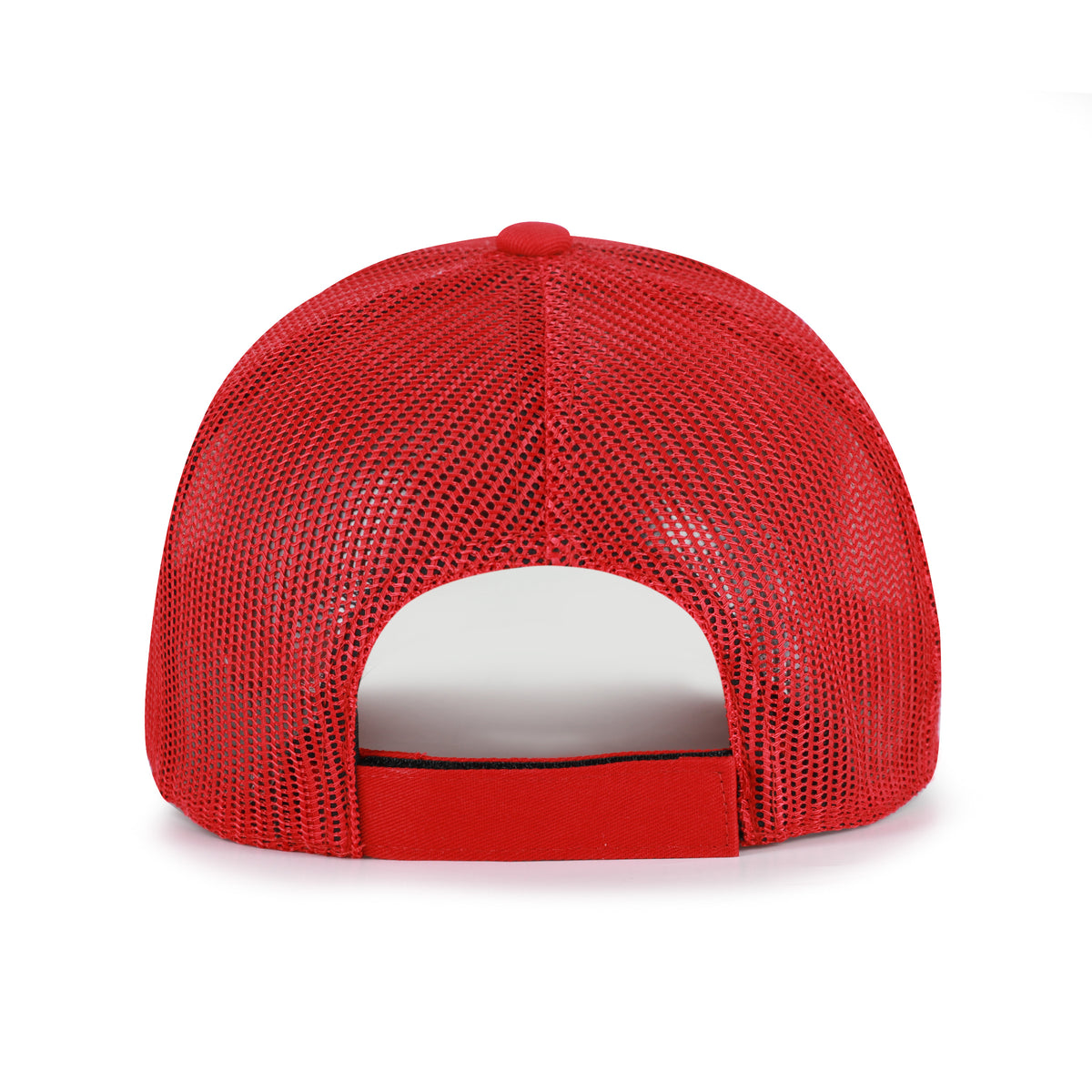 San Francisco 49ers NFL Roadway Strap ’47 Trucker color Rojo, frente y malla rojos, visera roja semicurva, parche blanco con borde negro, logo SF e inscripciones 49ERS y SAN FRANCISCO al frente, emblema ’47 blanco lateral y cierre trasero ajustable de velcro.