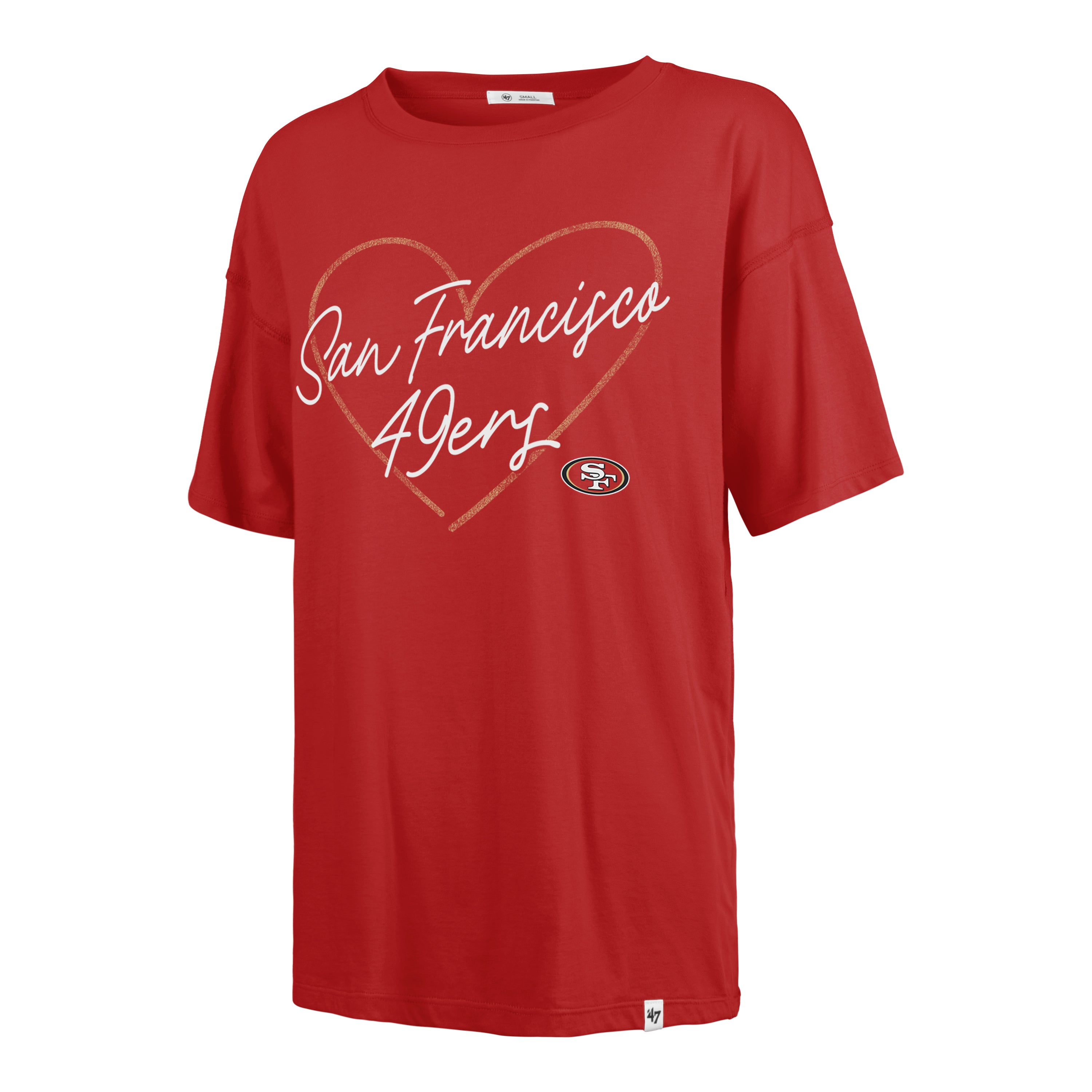 47 Playera Manga Corta San Francisco 49Ers NFL Lovestruck para Mujer