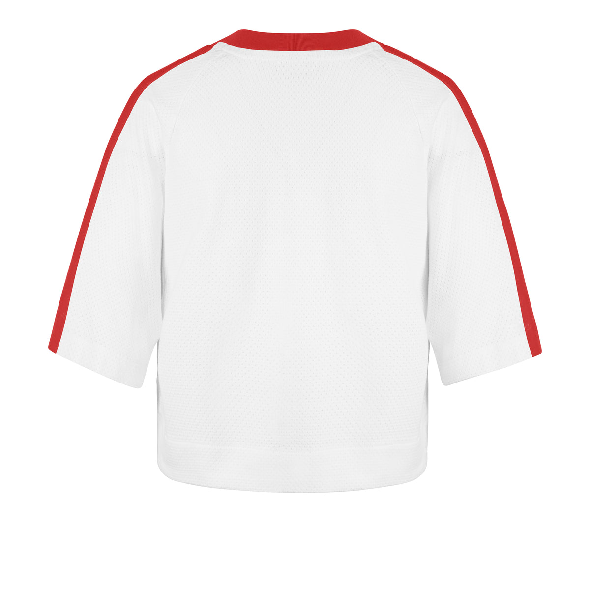 Playera manga corta '47 San Francisco 49ers NFL Big Overarch para mujer en algodón tipo jersey, silueta Cropped Oversize con estampado frontal del nombre y logo de los 49ers