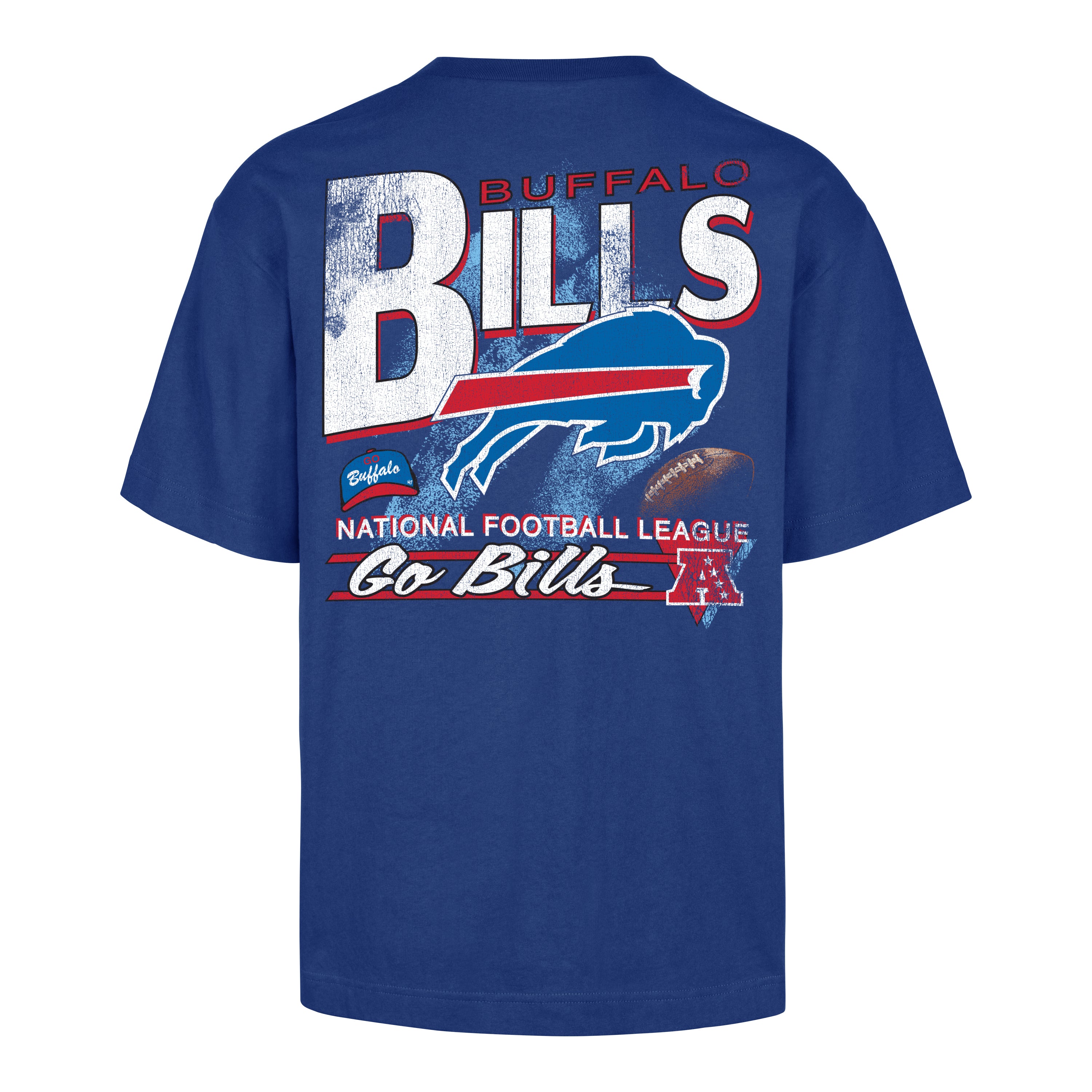 Playera manga corta '47 Buffalo Bills NFL Fundation en algodón, estampado frontal con nombre Bills y logo del equipo en la espalda, unisex