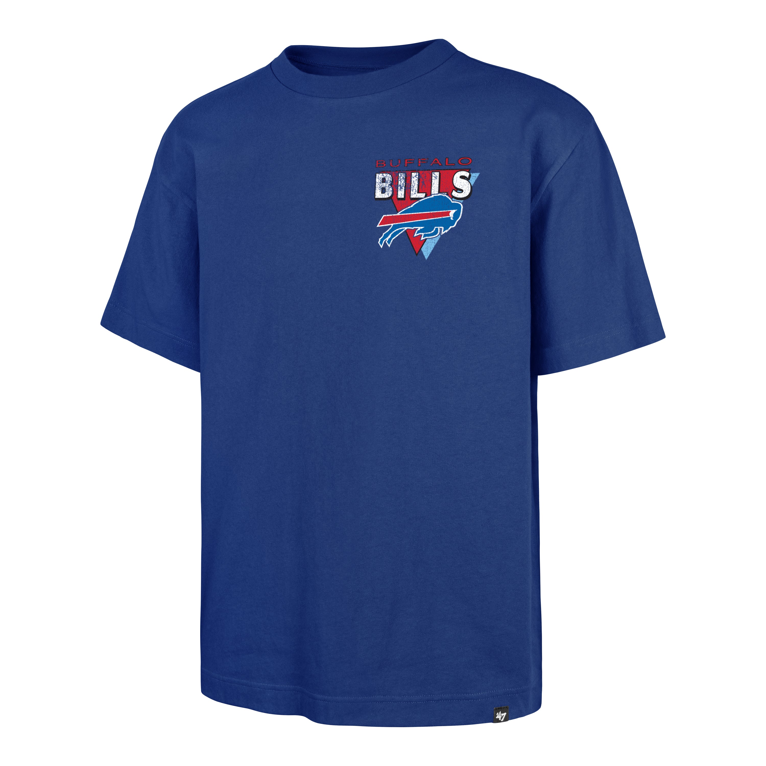 Playera manga corta '47 Buffalo Bills NFL Fundation en algodón, estampado frontal con nombre Bills y logo del equipo en la espalda, unisex