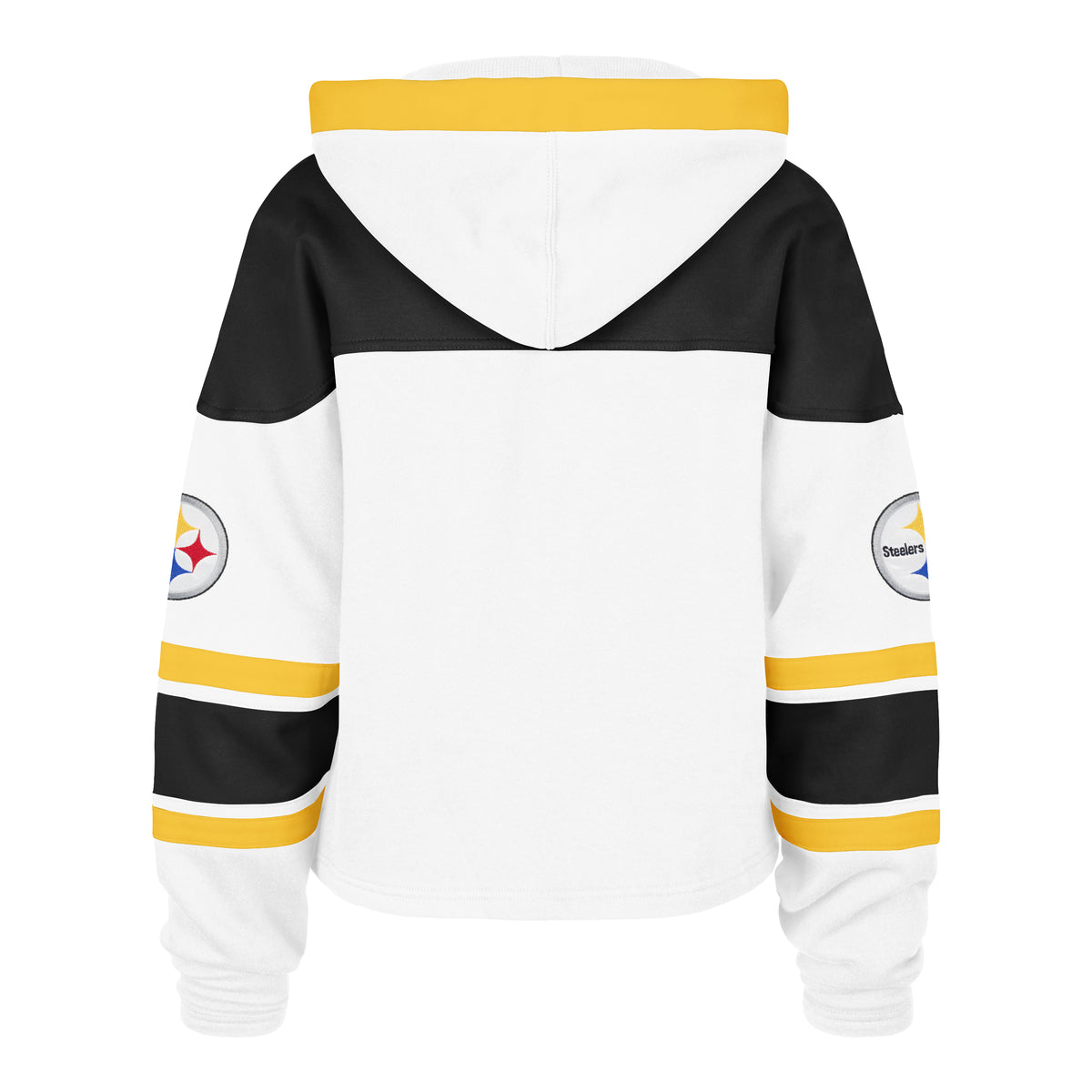 Sudadera crop '47 Pittsburgh Steelers NFL Pigment para mujer en algodón con efecto deslavado y logo de los Steelers estampado al frente
