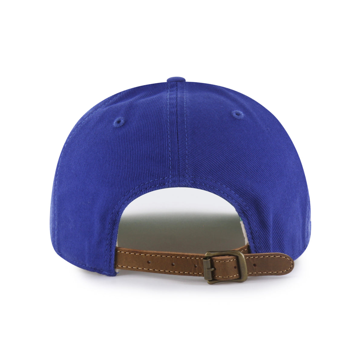 Gorra Los Angeles Dodgers '47 Clean Up Round Visor azul rey, visera redonda, bordado Chain Side Stitch en lateral, logo Dodgers al frente, emblema '47 en lateral izquierdo