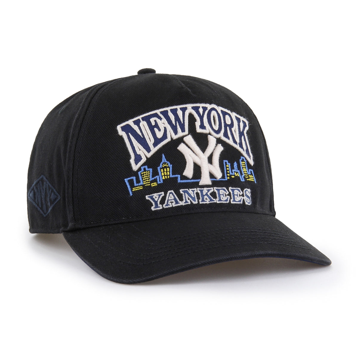 Gorra '47 Hitch Relaxed Fit New York Yankees MLB Charlton color Negro, bordado frontal con logo y nombre del equipo, ajuste Snapback