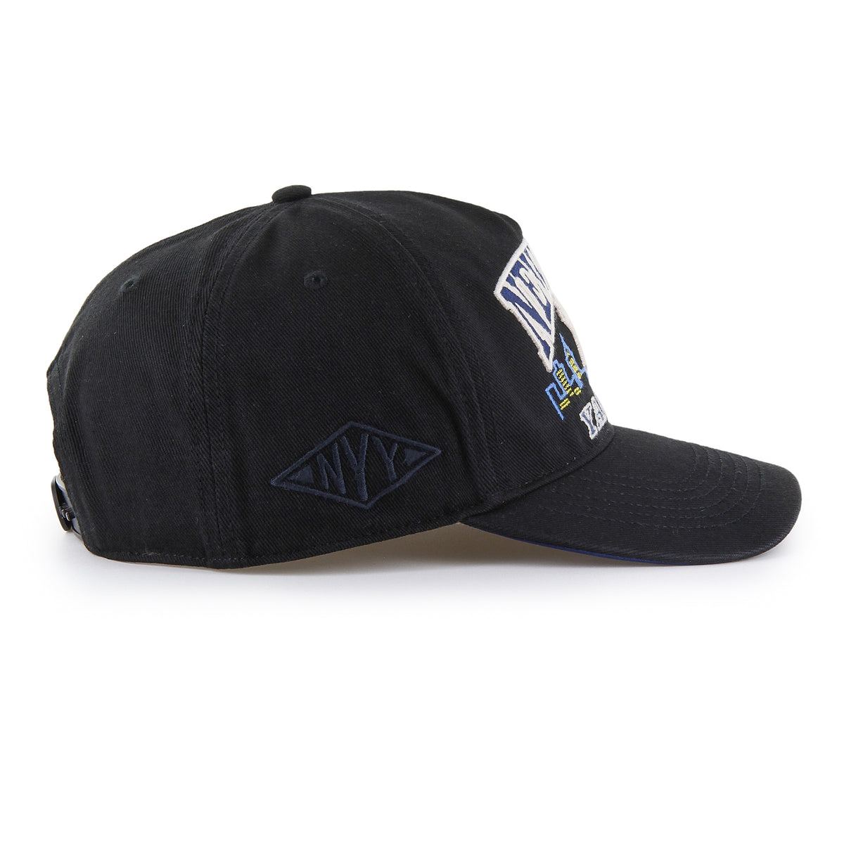 Gorra '47 Hitch Relaxed Fit New York Yankees MLB Charlton color Negro, bordado frontal con logo y nombre del equipo, ajuste Snapback