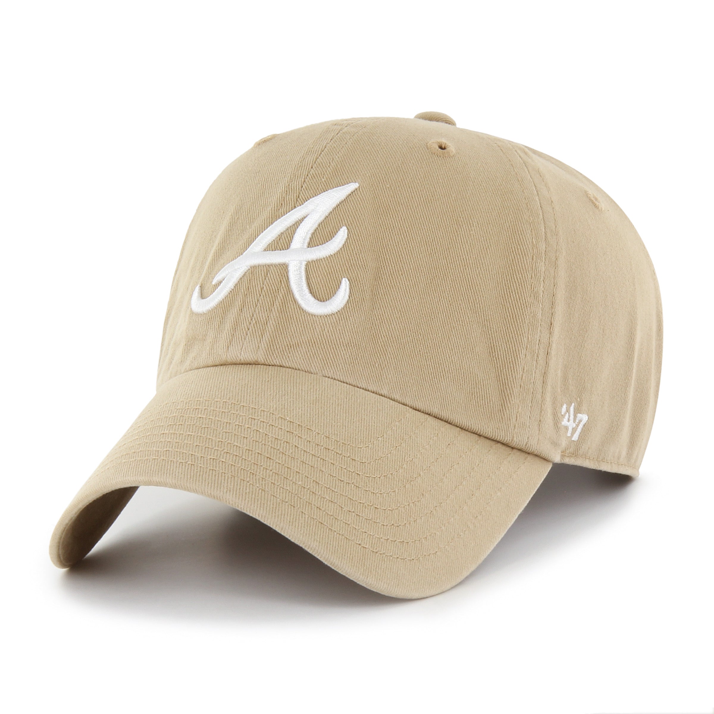 Atlanta Braves MLB Khaki & Vintage Navy '47 Clean Up