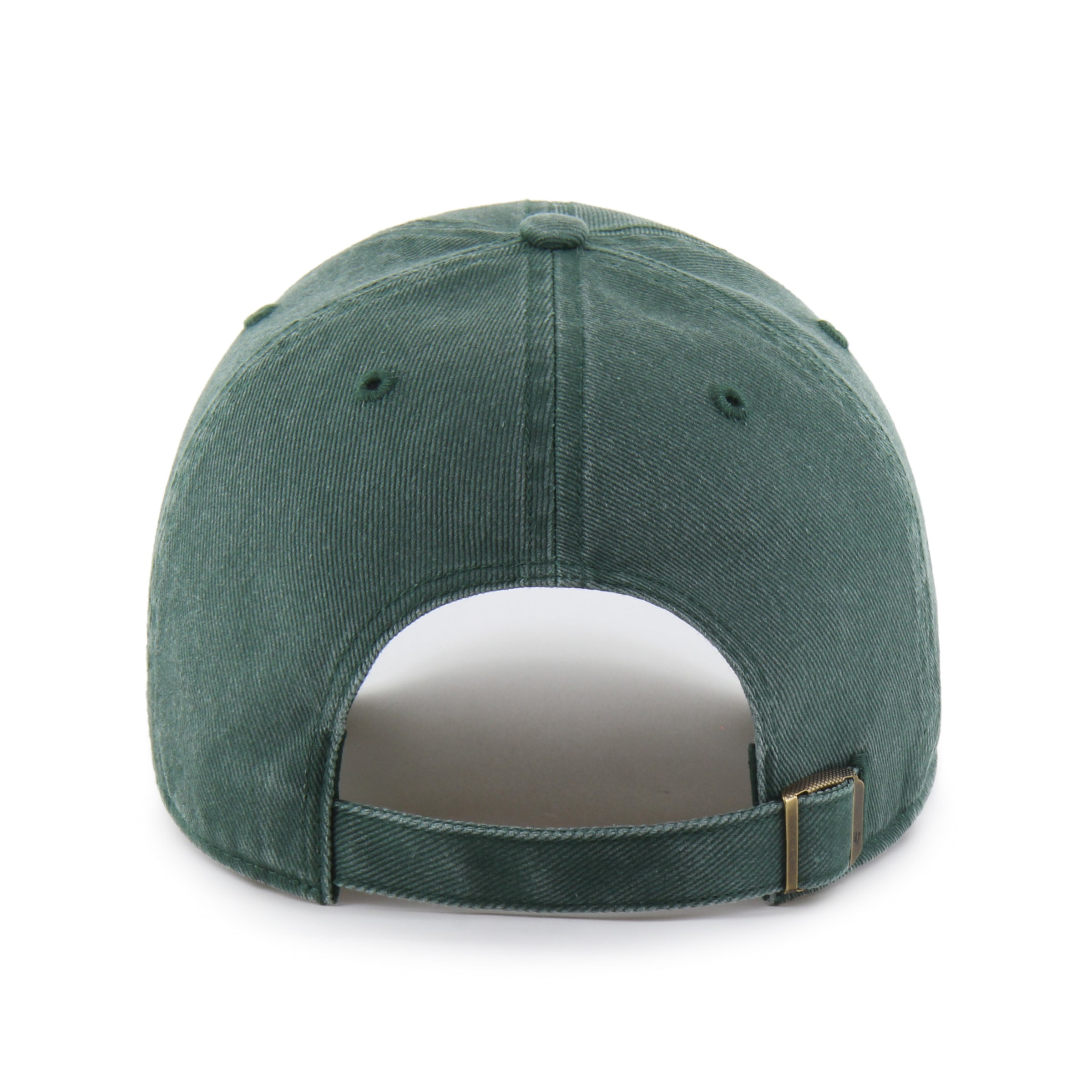 Gorra '47 Clean Up Athletics MLB Pigment en algodón verde con efecto deslavado, visera curva sin estructura con logo de los Athletics bordado al frente y emblema '47 en el lateral, cierre strapback ajustable