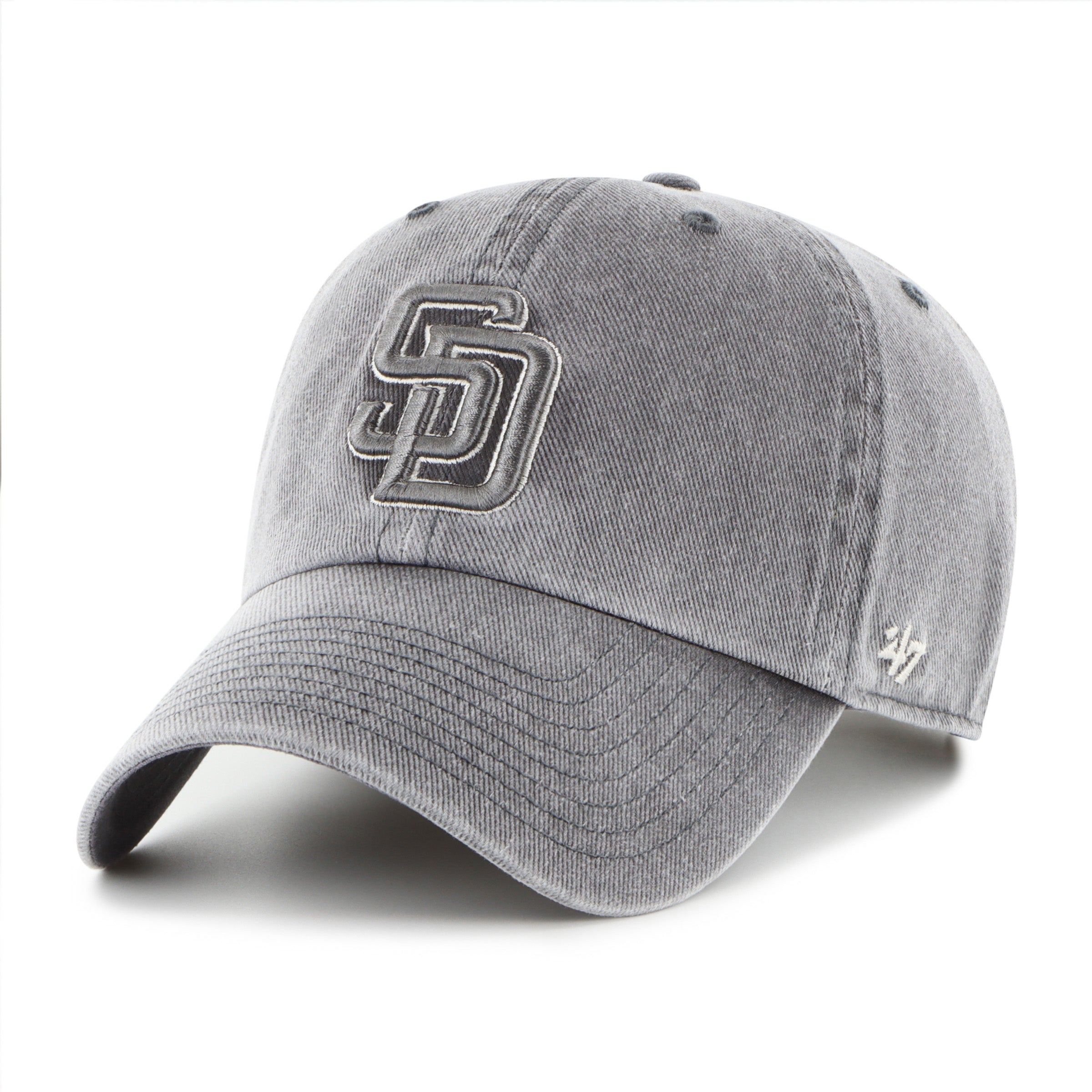 Gorra '47 Clean Up San Francisco Giants MLB Pigment en algodón negro con efecto deslavado, visera curva sin estructura con logo de los Giants bordado al frente y emblema '47 en el lateral, cierre strapback ajustable