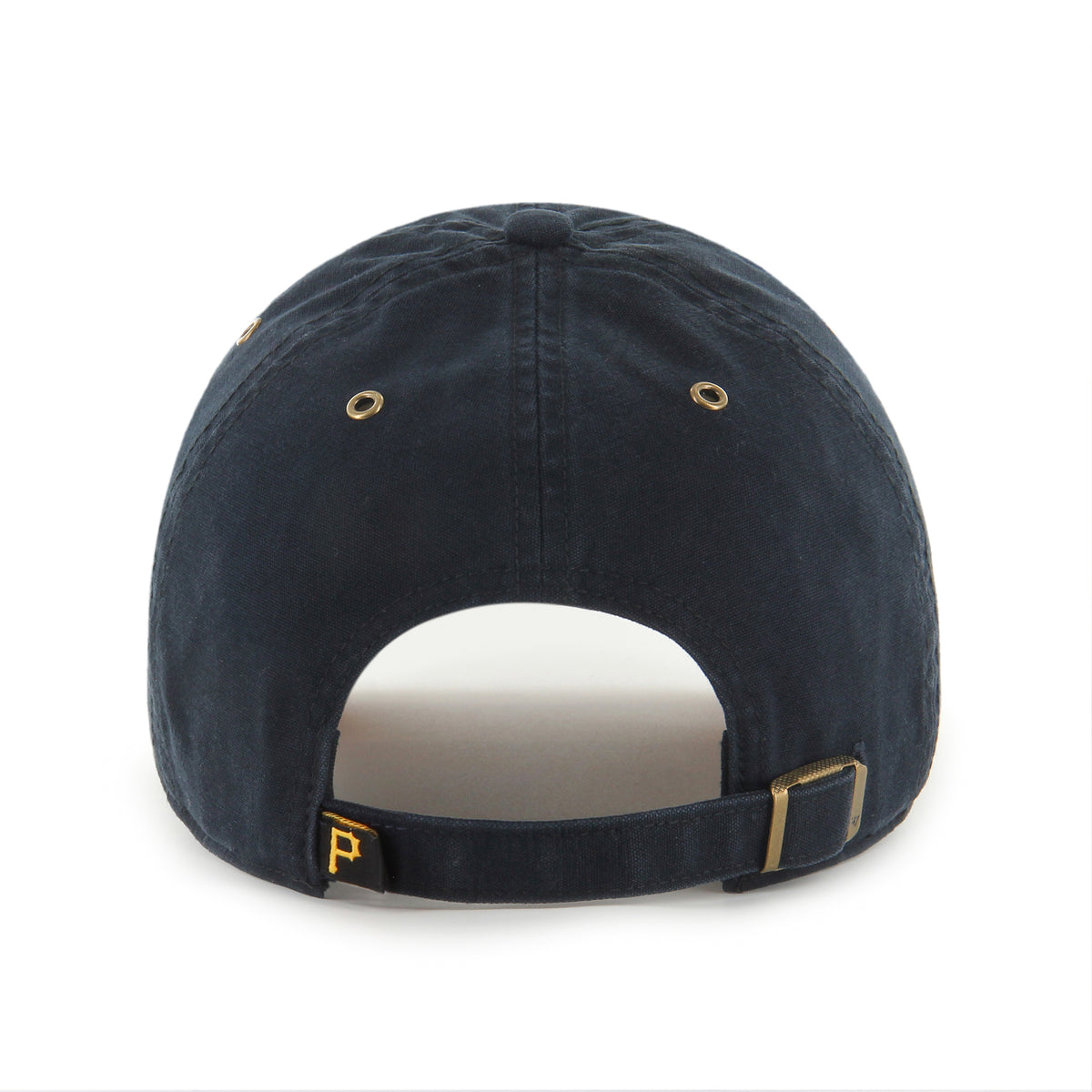 Gorra '47 Clean Up Pittsburgh Pirates MLB Windham negro deslavado en algodón con visor suede, diseño two tone con nombre Pirates bordado al frente y strapback ajustable