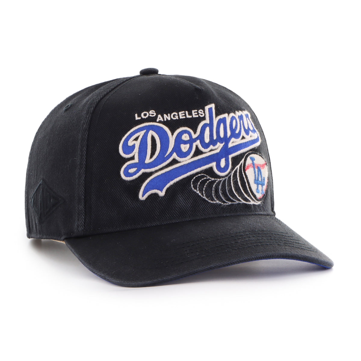 Gorra '47 Hitch Relaxed Fit Los Angeles Dodgers MLB Charlton color Negro 72, bordado frontal con logo y nombre del equipo, ajuste Snapback