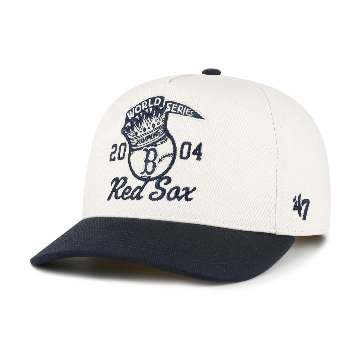 Gorra '47 Hitch Boston Red Sox MLB Cooperstown World Series beige en algodón, diseño two tone con logo y nombre Red Sox bordado al frente y snapback ajustable