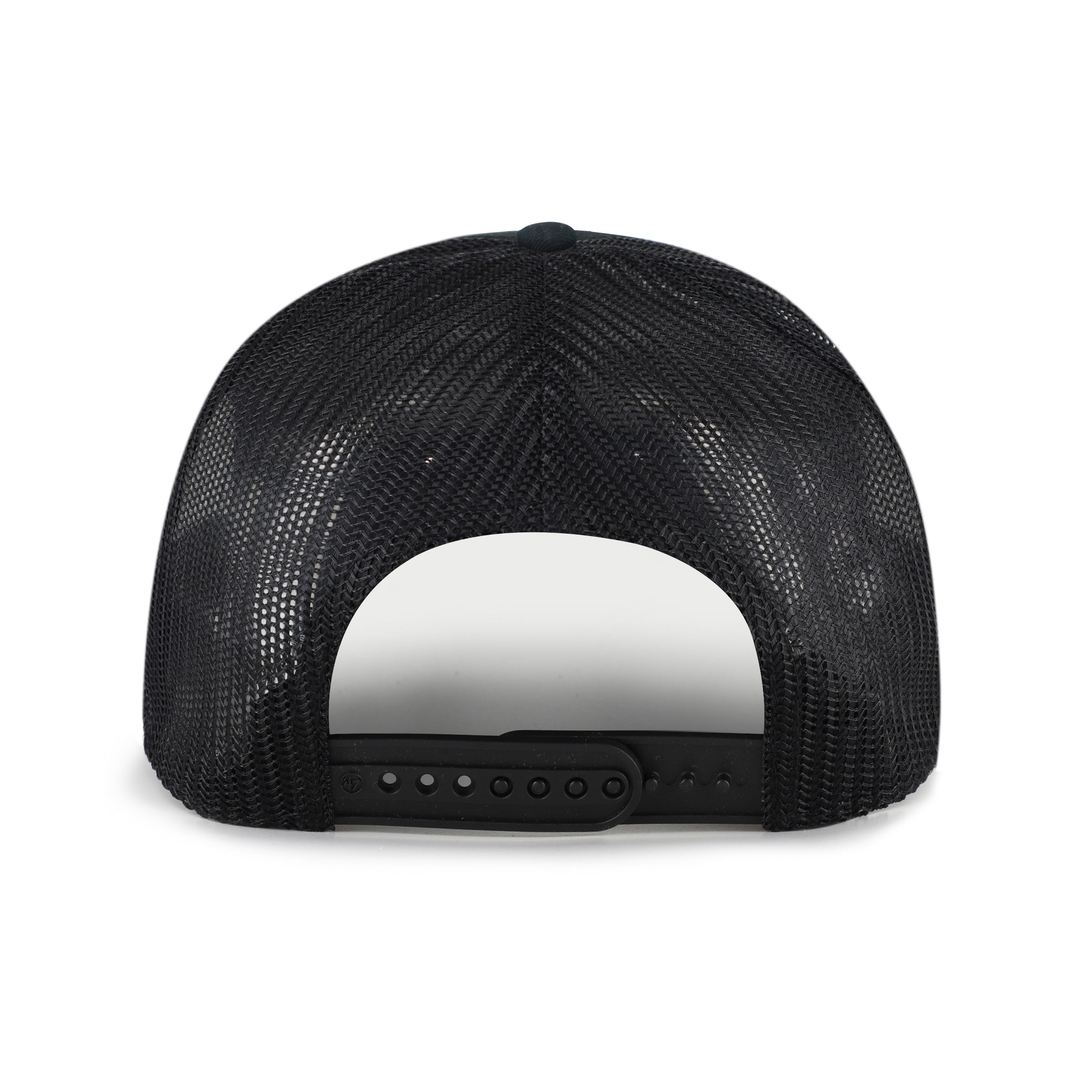 Gorra '47 Hitch Pittsburgh Steelers NFL Deluxia en negro, algodón con malla mesh trasera, visera semicurva con estructura, logo y nombre de los Steelers bordado al frente y emblema '47 lateral, cierre snapback ajustable