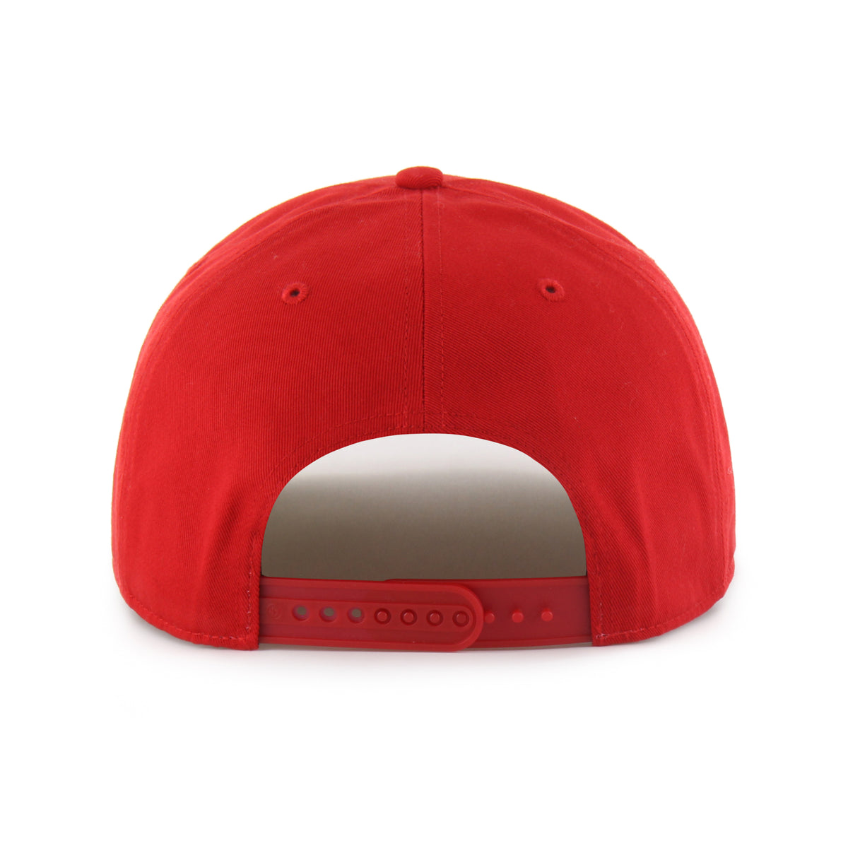 Gorra '47 Hitch RF San Francisco 49ers rojo en algodón con cordón en visor, ciudad bordada al frente, logo 49ers lado derecho y snapback ajustable